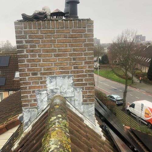 Schoorsteenrenovatie Renkum met loodslab